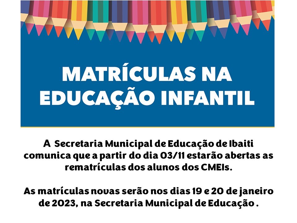 Matrículas Na Educação Infantil Cmeis 6669